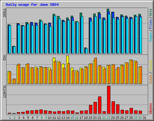 Daily usage for June 2024