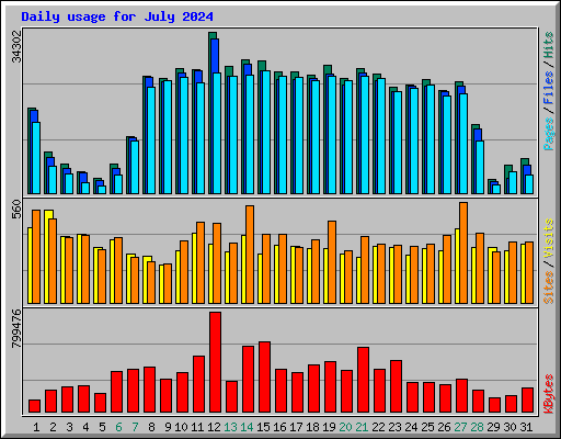 Daily usage for July 2024