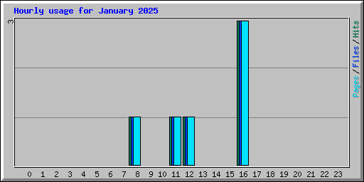 Hourly usage for January 2025