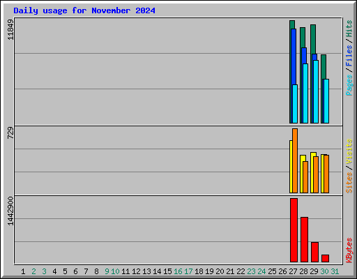 Daily usage for November 2024